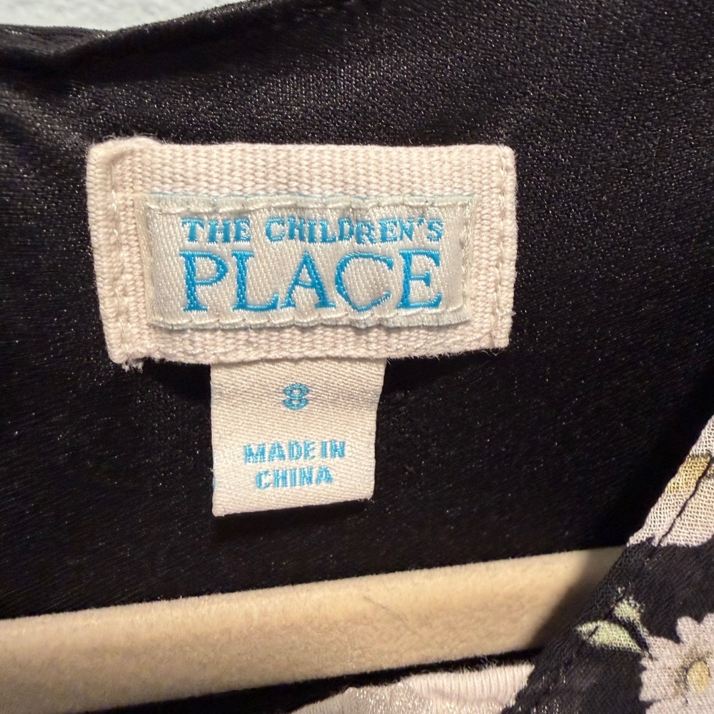 The Childrens Place Daisy Floral Dress Black Size 8 Ruffle Tiered Casual Party - Picture 2 of 3